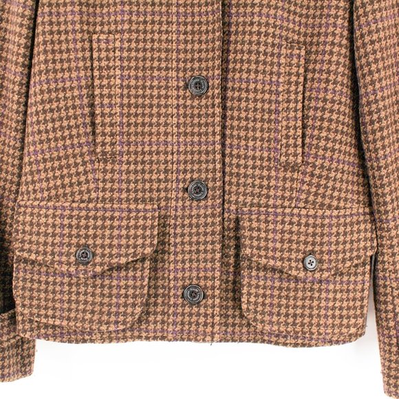 VTG Ralph Lauren LRL Hunting Jacket Plaid Tweed Houndstooth Boxy Riding Blazer - Picture 4 of 16